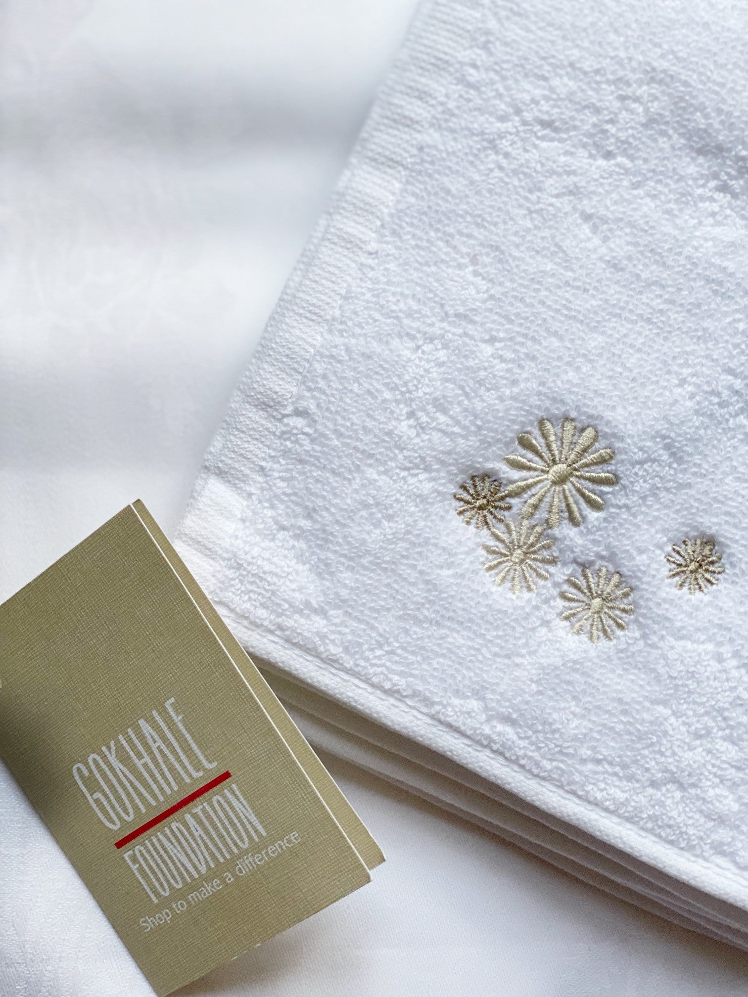 Ivory embroidered guest towels
