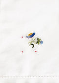 Blue Poppy hand embroidered damask dinner napkins - set of 6