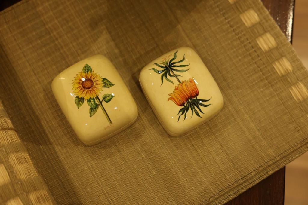 Botanical Paper Mache Pill Box