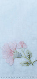Heirloom peach orchid Portuguese hand embroidered napkins - set of 4