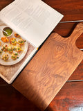 Single piece aged teak wood cheeseboard