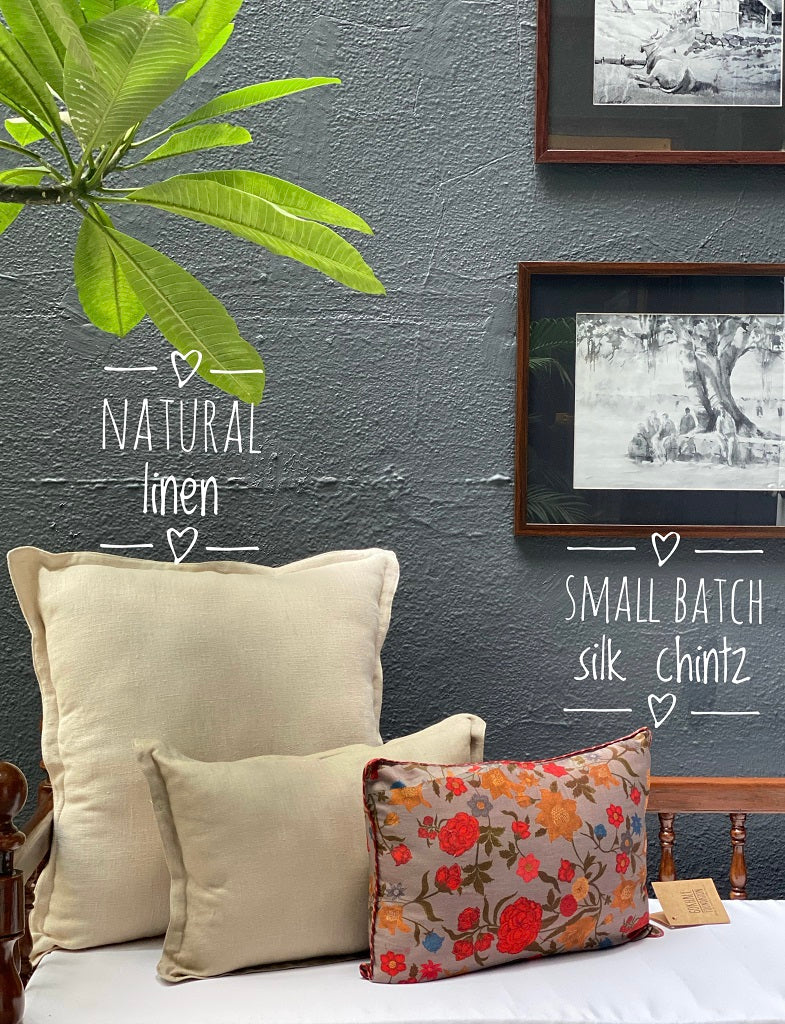 Sandwashed natural linen cushion cover